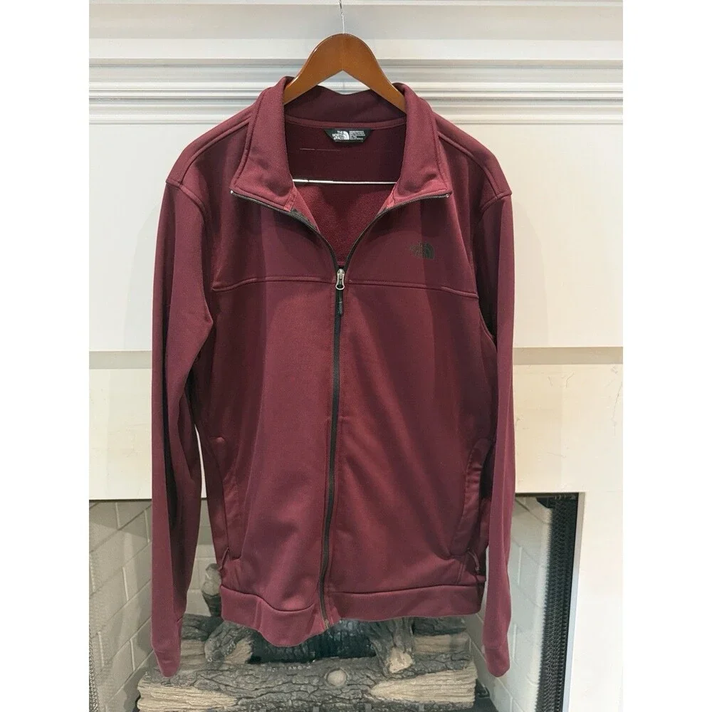 The North Face Tech Fleece Full Zip Jacket Dark Red Men's Size XL Performance